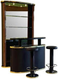 Designer Bar Cabinet Set with Stools – Luxury Art Deco Style Wine Display Unit, Premium Home Bar Furniture System for Living Rooms and Entertainment Spaces : Home &amp; Kitchen