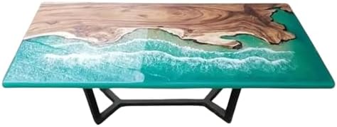 Customized Live Edge Epoxy Dining Table Top, Personalized Table, Green Ocean Table, Sea Table, Sofa Table, Kitchen Table, Home Decor, Luxury Resin Art Furniture, Wood Table (60x150 inch) : Home &amp; Kitchen