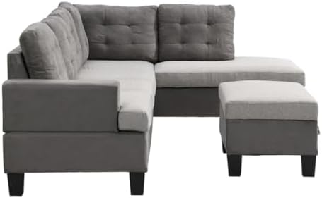 BERHUTJ Sofa Set for Living Room with Chaise Lounge and Storage Ottoman Furniture，Interior Furniture, for,Gray : Home &amp; Kitchen