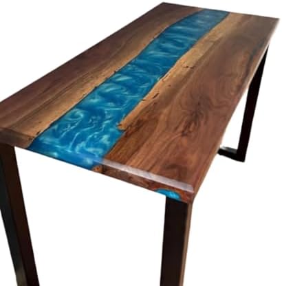 Customized Live Edge Blue Epoxy Dining Table Top, Personalized Table, Blue Ocean Table, Sea Table, Luxury Table, Kitchen Table, Home Decor, Luxury Resin Art Furniture, Wood Table (60x150 inch) : Home &amp; Kitchen