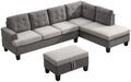 BERHUTJ Sofa Set for Living Room with Chaise Lounge and Storage Ottoman Furniture，Interior Furniture, for,Gray : Home &amp; Kitchen
