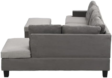 BERHUTJ Sofa Set for Living Room with Chaise Lounge and Storage Ottoman Furniture，Interior Furniture, for,Gray : Home &amp; Kitchen