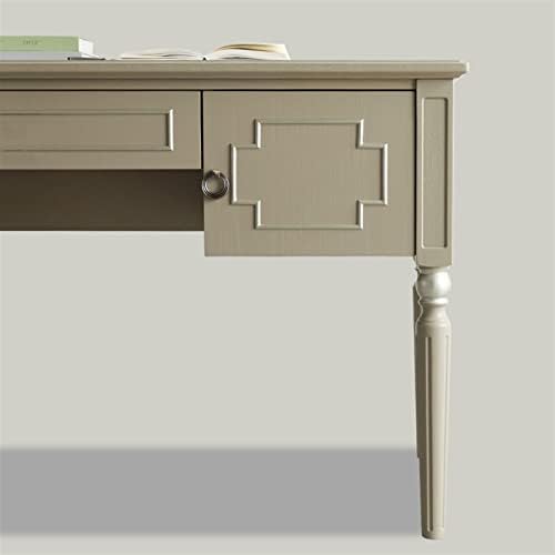 Computer Desk Light Luxury Solid Wood Desk Study Furniture Retro Household Writing Desk Laptop Desk with Drawer and 2 Small Lockers Exquisite Retro Round Handles Writing Table (Color : 140CM) : Home &amp; Kitchen
