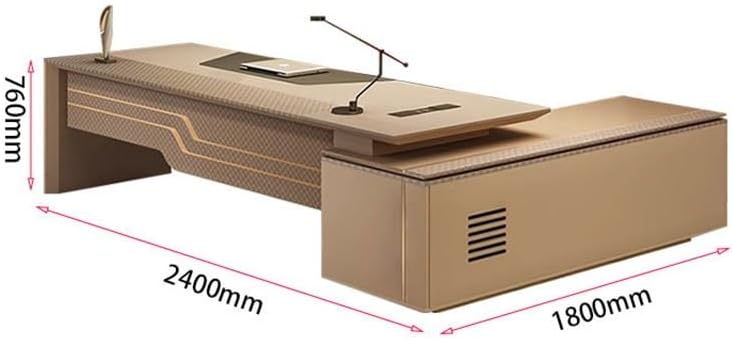Modern Executive Desk Modern Large Executive Office Desk Business Furniture Desk Workstation Computer Tables Luxury L Shaped Home Office Desks with Drawers, Cable Management, Light Strip, Password Loc : Home &amp; Kitchen