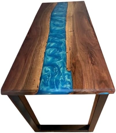 Customized Live Edge Blue Epoxy Dining Table Top, Personalized Table, Blue Ocean Table, Sea Table, Luxury Table, Kitchen Table, Home Decor, Luxury Resin Art Furniture, Wood Table (60x150 inch) : Home &amp; Kitchen