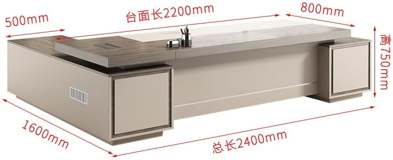 Modern Executive Desk Modern Executive Desk, L Shaped Gray Wood Large Home Office Computer Table, Luxury Business Furniture Desk Workstation with Drawers, Cable Management, Without Chairs for Business : Home &amp; Kitchen