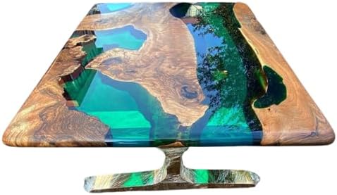 Customized Live Edge Green Epoxy Resin Dining Table Top, Personalized Table, Ocean Table, Sea Table, Custom Table, Kitchen Table, Home Decor, Luxury Resin Art Furniture, Wood Table (60x150 inch) : Home &amp; Kitchen
