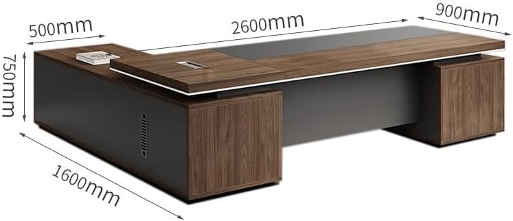 Executive Desks Luxury Executive Desks Boss Table Desk Modern L-Shape Office Desks with Drawers and Storage Shelves, Business Home Office Furniture Computer Desks for Business Office Home Computer Tab : Home &amp; Kitchen