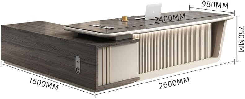 Modern Executive Desk Luxury Executive Office Desk with Light Strip, Modern Executives L-Shaped Home Office Desks, Storage Boss Table Computer Desk Home Office Furniture with Drawers for Business Offi : Home &amp; Kitchen