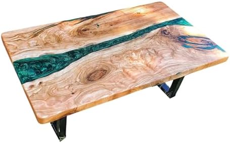 Customized Live Edge Green Epoxy Resin Dining Table Top, Personalized Table, Custom Table, Kitchen Table, Home Decor, Luxury Resin Art Furniture, Wood Table (60x150 inch) : Home &amp; Kitchen