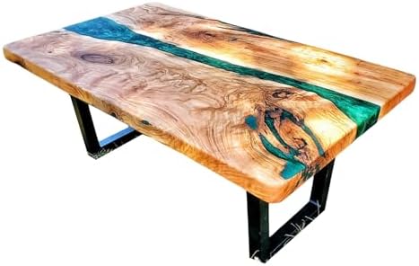 Customized Live Edge Green Epoxy Resin Dining Table Top, Personalized Table, Custom Table, Kitchen Table, Home Decor, Luxury Resin Art Furniture, Wood Table (60x150 inch) : Home &amp; Kitchen