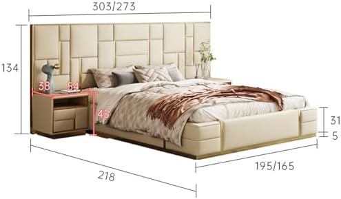 HONGYISHI Luxury Beds Modern Leather Storage Living Room Double Beds Minimalist Nordic Dormitorio Furnitures for Bedroom : Home &amp; Kitchen