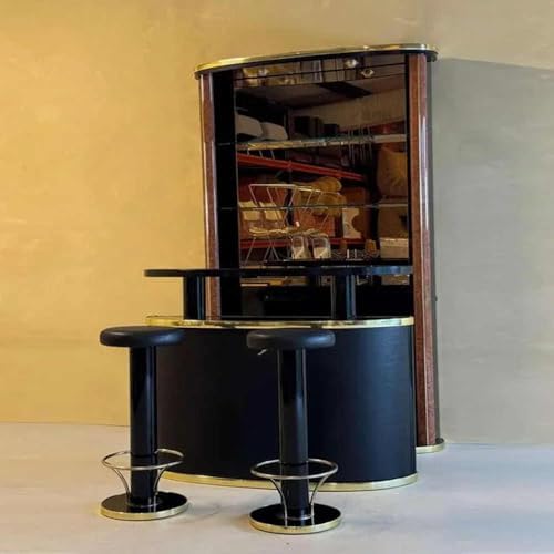 Designer Bar Cabinet Set with Stools – Luxury Art Deco Style Wine Display Unit, Premium Home Bar Furniture System for Living Rooms and Entertainment Spaces : Home &amp; Kitchen