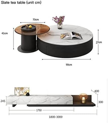 Design Coffee Table Round Stainless Steel Set Villa Decor Living Room Home Furniture(D) : Home &amp; Kitchen