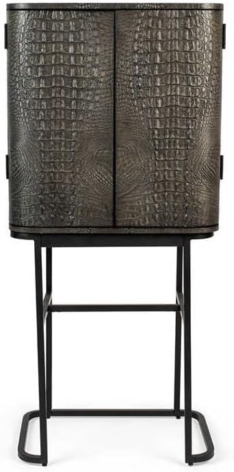interoknack Luxury Rattan-Wrapped Bar Cabinet with Brass Stand – Modern Cocktail Storage Cabinet with Wine Glass Holders, Designer Home Bar Furniture for Living Room : Home &amp; Kitchen