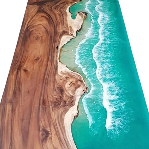 Customized Live Edge Epoxy Dining Table Top, Personalized Table, Green Ocean Table, Sea Table, Sofa Table, Kitchen Table, Home Decor, Luxury Resin Art Furniture, Wood Table (60x150 inch) : Home &amp; Kitchen
