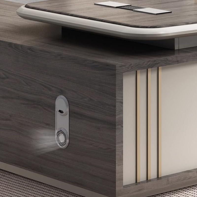 Modern Executive Desk Luxury Executive Office Desk with Light Strip, Modern Executives L-Shaped Home Office Desks, Storage Boss Table Computer Desk Home Office Furniture with Drawers for Business Offi : Home &amp; Kitchen