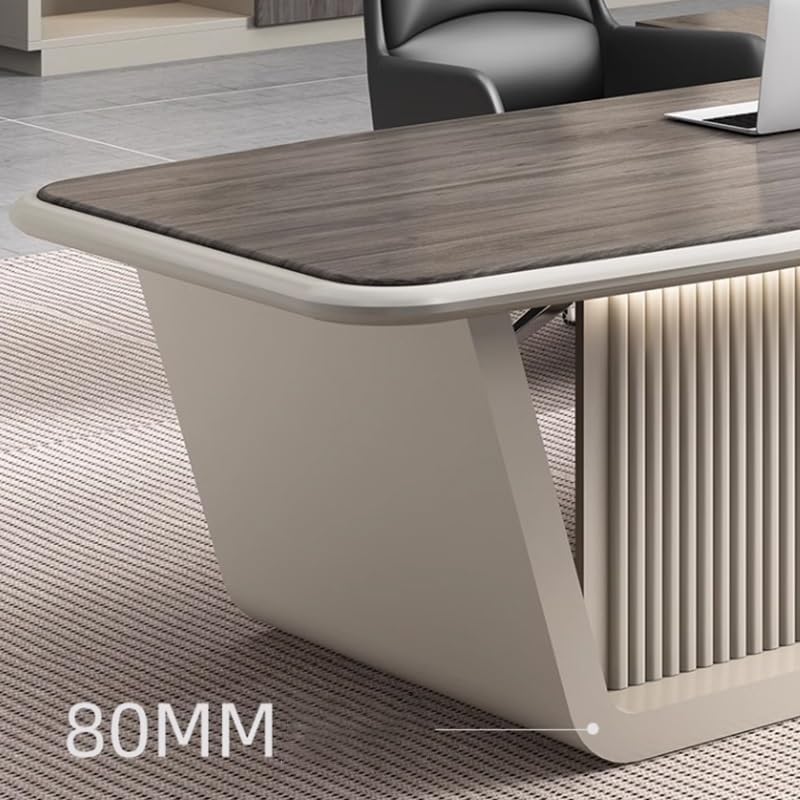 Modern Executive Desk Luxury Executive Office Desk with Light Strip, Modern Executives L-Shaped Home Office Desks, Storage Boss Table Computer Desk Home Office Furniture with Drawers for Business Offi : Home &amp; Kitchen