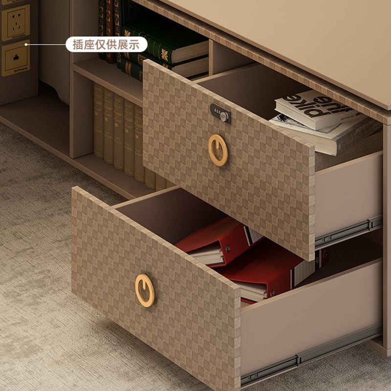 Modern Executive Desk Modern Large Executive Office Desk Business Furniture Desk Workstation Computer Tables Luxury L Shaped Home Office Desks with Drawers, Cable Management, Light Strip, Password Loc : Home &amp; Kitchen